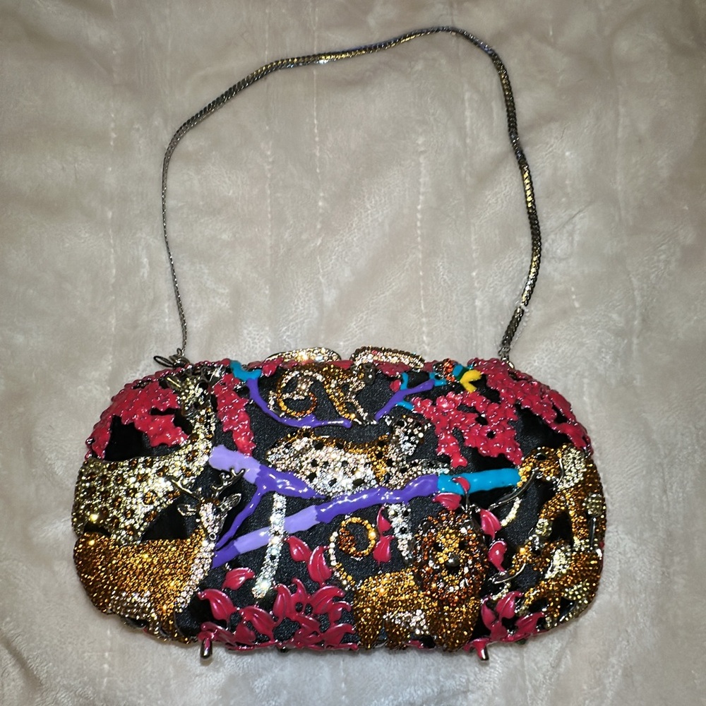 Crystal Embellished Animal Clutch